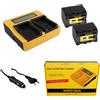 Patona 2x Batteria Patona + caricabatteria rapido DUAL LCD per Jvc GZ-HM550AH,GZ-HM550B
