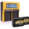 PATONA 2x Batteria Patona + caricabatteria DUAL LCD per Sony HDR-CX560E,HDR-CX560