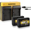 PATONA 2x Batteria Patona + caricabatteria DUAL USB per Sony HDR-CX560VE,HDR-CX560V