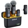 OSA Microfono Lavalier Wireless per iPhone/iPad/Android, 2 Pack Schermo Display