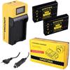 PATONA 2x Batteria Patona + Caricabatteria Synchron per Pentax Optio 555,MX4,450,750Z