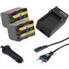 Patona 2x Batteria Patona 2600mAh + Caricabatteria casa/auto per Sony HVR-A1P,HVR-A1U
