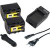Patona 2x Batteria Patona + Caricabatteria casa/auto per Jvc Everio GZ-HM550B
