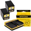 Patona 2x Batteria Patona + caricabatteria USB doppio per Jvc GR-D250U,GR-D250US