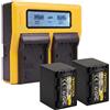PATONA 2x Batteria Patona + caricabatteria DUAL LCD per Sony HDR-CX560E,HDR-CX560