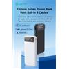 Devia Power Bank serie Kintone con 4 cavi integrati 10000 mAh Nero
