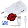 SAMSUNG CARICABATTERIE PARETE ORIGINALE EP-TA50EWE CAVO MICROUSB WHITE 78BEAEA