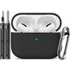 Inesore Compatible with AirPods Pro 1st/2nd Case - Black | Silicone Protective C