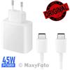 SAMSUNG CARICABATTERIE ORIGINAL USBC 45W EP-TA845 FAST CHARGING CAVO WHT 78B737A