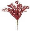 Non di marca Giglio Gambo Corto 15cm Glitter Colore Rosso