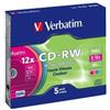 Verbatim CD-RW 700MB 12X COLOR SLIM CASE 5PZ