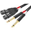 Ridem Cavo Audio 2 X Xlr F / 2 X 6.3Mm - 3Mt (Rdm C93)