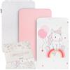 GOYSILA Set Lenzuola Culla Next to Me Compatibile Chicco Next2Me Magic 83x50 cm