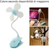 Ventilatore clip USB mini tavolo pc scrivania lettura lavoro studio ufficio