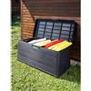 Progarden Baule da Giardino Multiuso in Polipropilene 118x59 H57cm Grigio Scuro 340LT