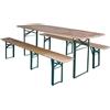 Set Birreria Con Tavolo E Panche Pieghevoli in Legno