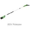 Greenworks Potatore ad asta 60v gd60ps senza batteria e caricabatteria