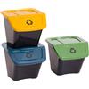 DEA HOME Ecobin Set 3 Pattumiere per Raccolta Differenziata 30L ciascuna 39x39x33h