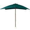 Does not apply Ombrellone in Legno a Carrucola, 3X3 M, Verde Scuro, per Arredo Esterni Giardino