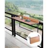 Tavolo Pieghevole da Balcone per Ringhiera 100x48,5 cm Acciaio Regolabile 5 Alte