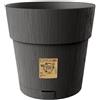 Vaso fioriera con riserva d'acqua grafite Stefanplast Ethica diametro cm 15