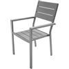 VERDELOOK Tenerife sedia con braccioli effetto legno, 58x55x88 cm, grigio