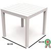 Tavolo in resina plastica quadrato esterno da giardino 80x80xh72cm bianco tavoli