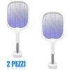 2x Racchetta Zanzare Elettrica Ricaricabile Racchetta Antizanzare 2 in 1 Lampada