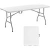 Tavolo Pieghevole 180x70 cm in Plastica Portatile con Maniglia per Feste Picnic