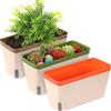 3 Pezzi Vaso per Fioriera Autoirrigante, 27CM Vaso Rettangolare in Plastica Fior