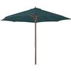 VERDELOOK Ombrellone in legno carrucola 3x3m verde scuro arredo giardino