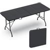 Does not apply ® Tavolo Da Buffet Pieghevole, Tavolo Da Birreria 180 Cm Effetto Rattan, Mobili