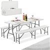 Does not apply Set Tavolo E Panche Da Birreria Bayreuth 3 Pezzi & Pieghevole - 180 X 70 X 74 Cm