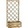 LulloStore Fioriera in Legno di Abete con Pannello Grigliato Rettangolare cm 40x80x180h