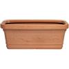 EAC Vaso Rettangolare Resina Festonato Maxi misura 60x32x28H cm color Terracotta
