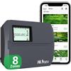 Hioazo Centralina irrigazione WiFi 8 zone, 16 programmi di irrigazione, salti meteorolo