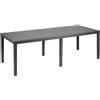 IPAE-PROGARDEN Tavolo arredo giardino in polipropilene rattan allungabile cm 220 x 90 x 72 H