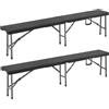 2X Panca Pieghevole Da Giardino Stile Birreria 180 Cm Panchina Da Campeggio Panc