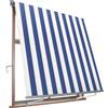 VERDELOOK Milos, Tenda Sole a Caduta Braccetti 80 cm, 1 x2,5 m bianco e blu