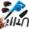 Soffiatore a Batteria 2 in 1 Soffia e Aspira Potenza 300 W 2 Batterie 48V e