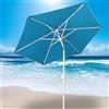 Ombrellone Mare Spiaggia Giardino Acciaio Grande 210cm con Custodia Azzurro