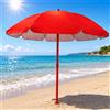 Danyx Ombrellone Mare 180 cm Duplex Antivento UV50+ Snodo Palo Acciaio 8 Stecche Fibra