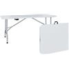 LulloStore Tavolo Pieghevole Bianco in HDPE e Acciaio Campeggio Giardino Balcone 152x76x74h