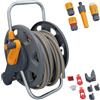 AB Tools Avvolgitubo da giardino 2 in 1 a parete o free standing 25 metri irrigazione ...