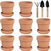 8 Mini Vasi in Terracotta, 8 X 8 Cm, Con Sottovaso E Foro Di Scarico, per Regali