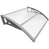 Does not apply ® Pensilina Tettoia per Porta Balcone Esterno, 100X80 Cm, Tetto Policarbonato Al