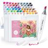 Ohuhu markers, 60+1 colori Mini pennello e sottile largo pennarelli ad alcool a