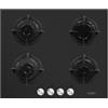 EffeZeta Samet Piano cottura Venere 60 in vetro 4 fuochi nero