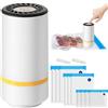 Mini Automatic Food Vacuum Machine with 10 Reusable Vacuum Bags, Portable USB Ch