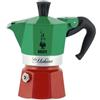 Bialetti Caffettiera moka alluminio tricolore Bialetti Mokina 1/2 tazza